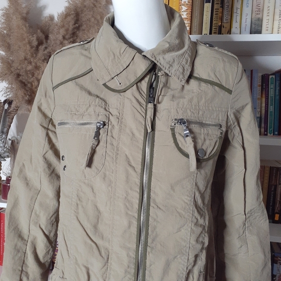 G.E.T. Outerwear Zip-Up Adjustable Waist Many Pockets Jacket P3653 - Picture 5 of 13